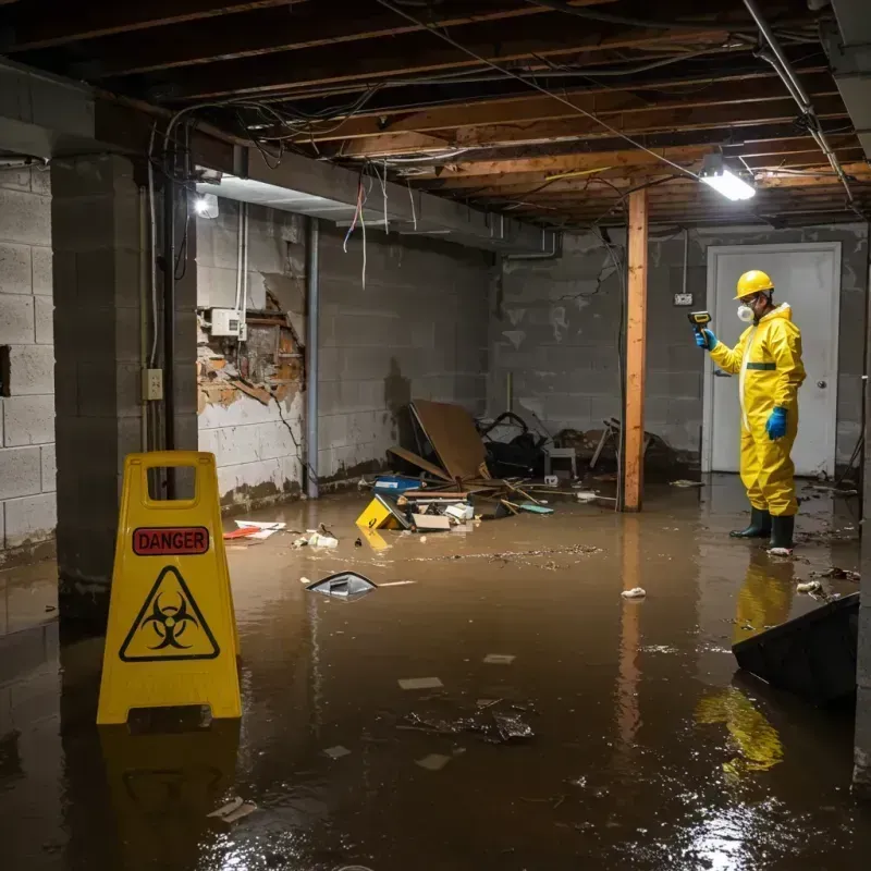 Flooded Basement Electrical Hazard in Lakeside, VA Property